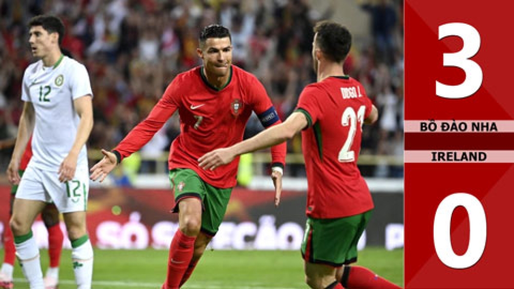 Kết Quả: Bồ Đào Nha 3-0 CH Ireland: Ronaldo Lập Cú Đúp Trong Trận Giao Hữu